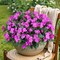 6-Bundle Artificial Impatiens Flowers – UV-Resistant Silk Bouquets for Outdoor Garden, Porch, Window Boxes, Balcony, and Home Decor (Fuchsia)